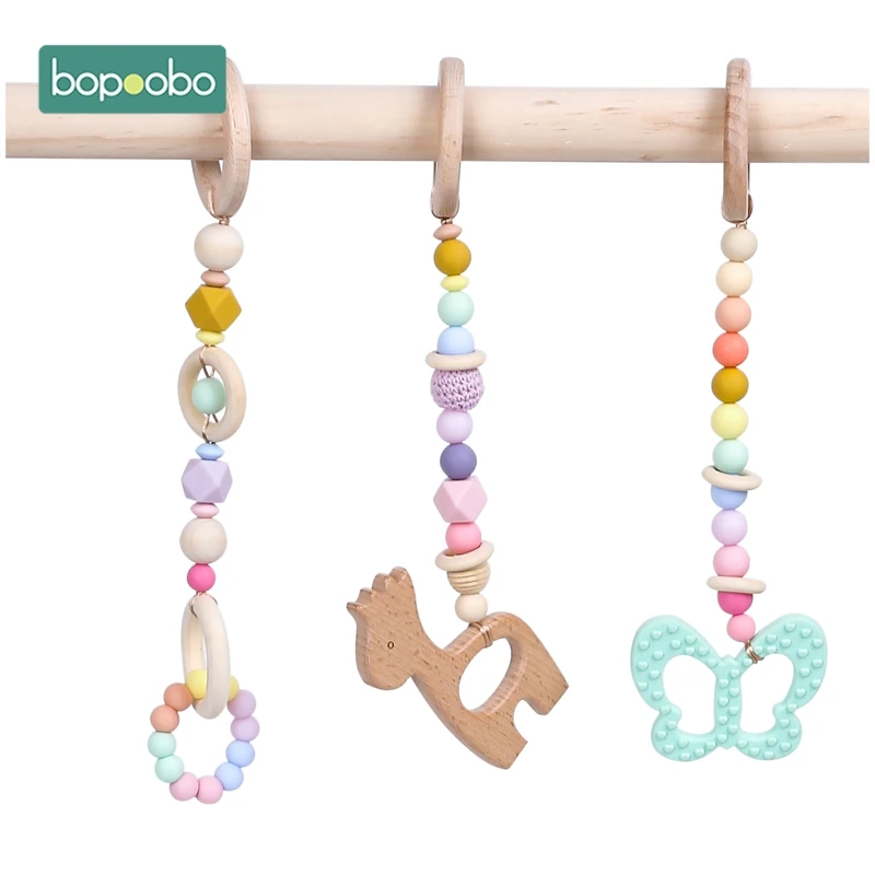 Giraffe Set Bopoobo детская деревянная цепочка жевательный браслет детский мобильный деревянный прорезыватель погремушка для листьев игрушка может жевать BPA Бесплатно Детские Прорезыватели подарки - Цвет: Giraffe Set
