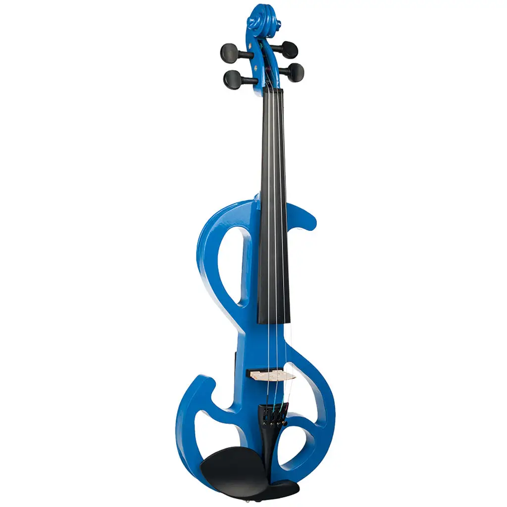 

4/4 Wood Silent Electric Violin Delicate Workmanship Violins Accs Blue