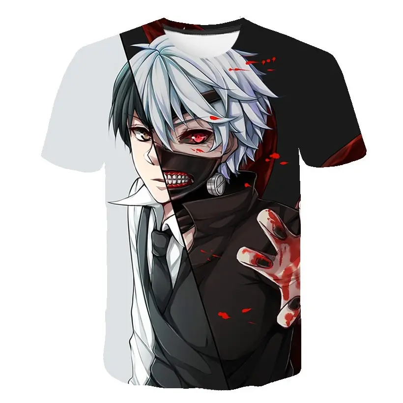 Новая летняя футболка с аниме Tokyo Ghoul для мужчин и женщин крутые топы мальчиков 3D