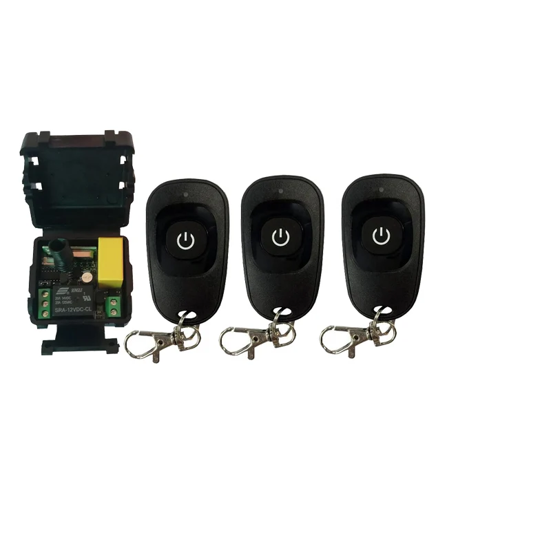 Беспроводной радиоуправляемый переключатель света AC 220V 1CH 1 CH с реле 10A и выходным радиоприемником модуля + однокнопочный черный передатчик "Включить".