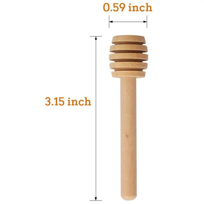 100 Pack Of Mini 3 Inch Wood Honey Dipper Sticks Wrapped Server For Jar Dispense Drizzle Wedding | Дом и сад