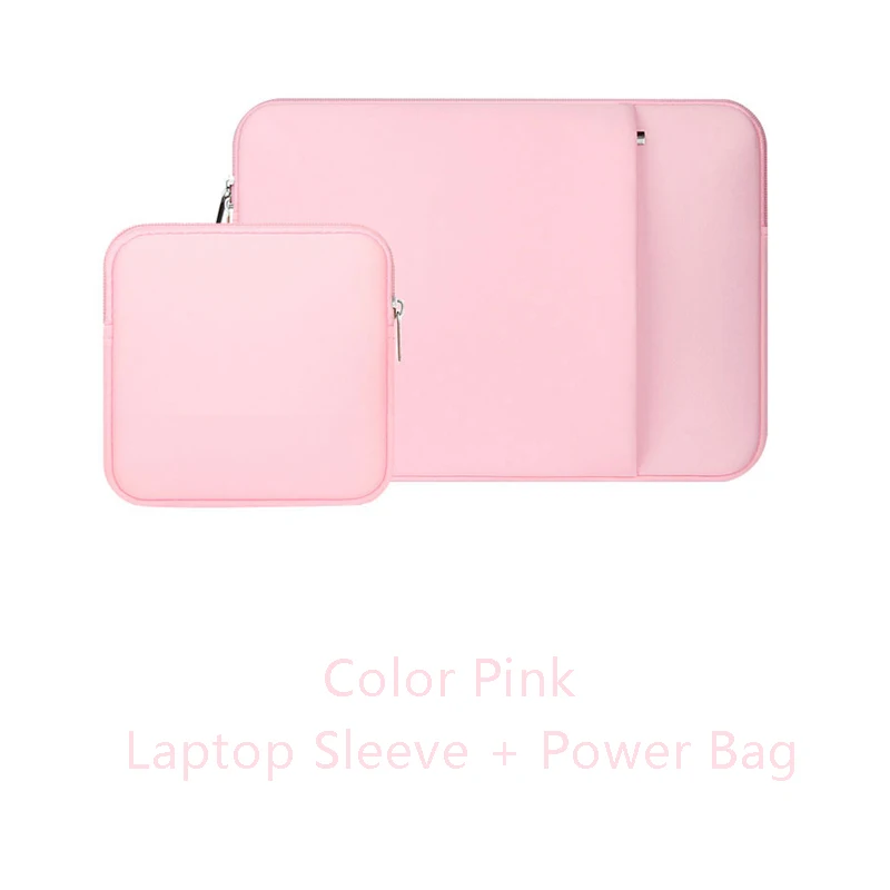 Pink Power bag Обновленный чехол для ноутбука 12 13 14 15,6 дюймов для Macbook Air Pro с мягкой плюшевой подкладкой, водонепроницаемая сумка на молнии для ноутбука - Цвет: Pink Power bag