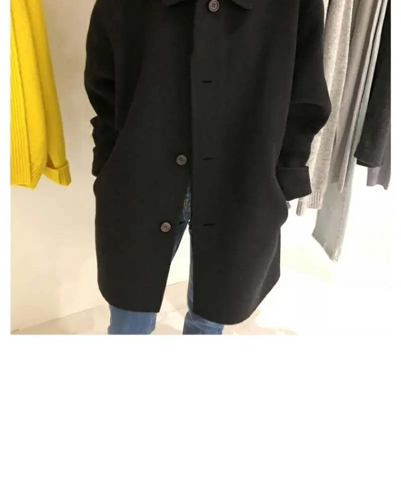 

2021 new women's woolen coat women's mid-length spring and autumn fashion outer wear loose woolen coat