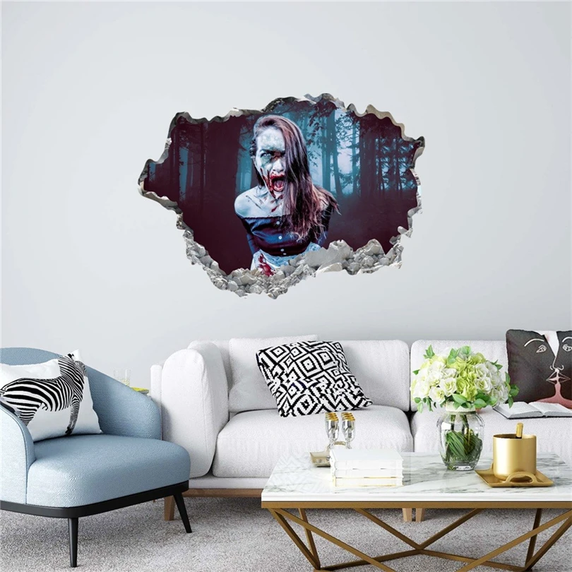 2020 Хэллоуин вечерние 3D призрак страшная настенная наклейки Съемный Искусство