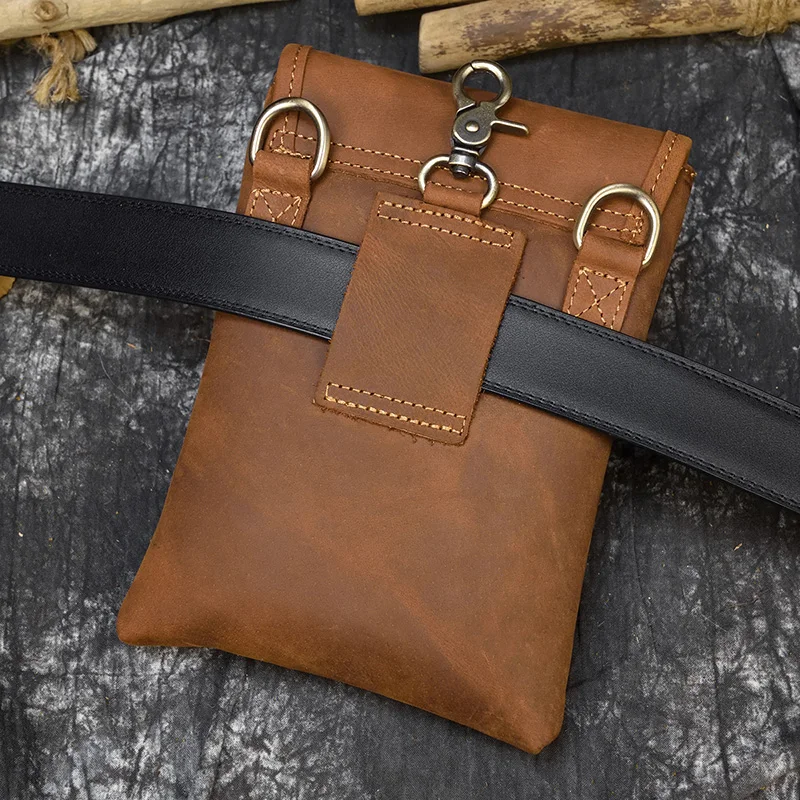 Натуральная кожа мужская сумка через плечо очень большая Crazy Horse кожаная