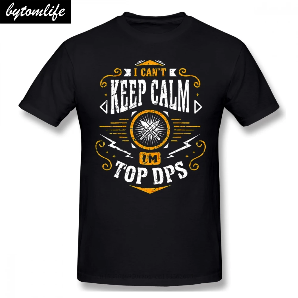 

New Summer WoW I Can't Keep Calm I'm DPS Design World of Warcraft Role-playing Game Cotton Men T-Shirt