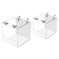 clear bird bath cage cube clip on water shower box for parrots cockatiel