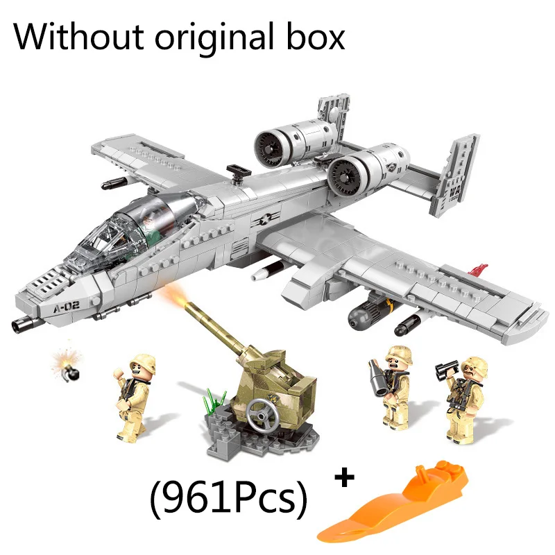XINGBAO 06022 военный A10 здание истребителя блоки Thunderbolt II wartog Fighter DIY WW2 Конструктор из кубиков-самолёт игрушки подарок для детей