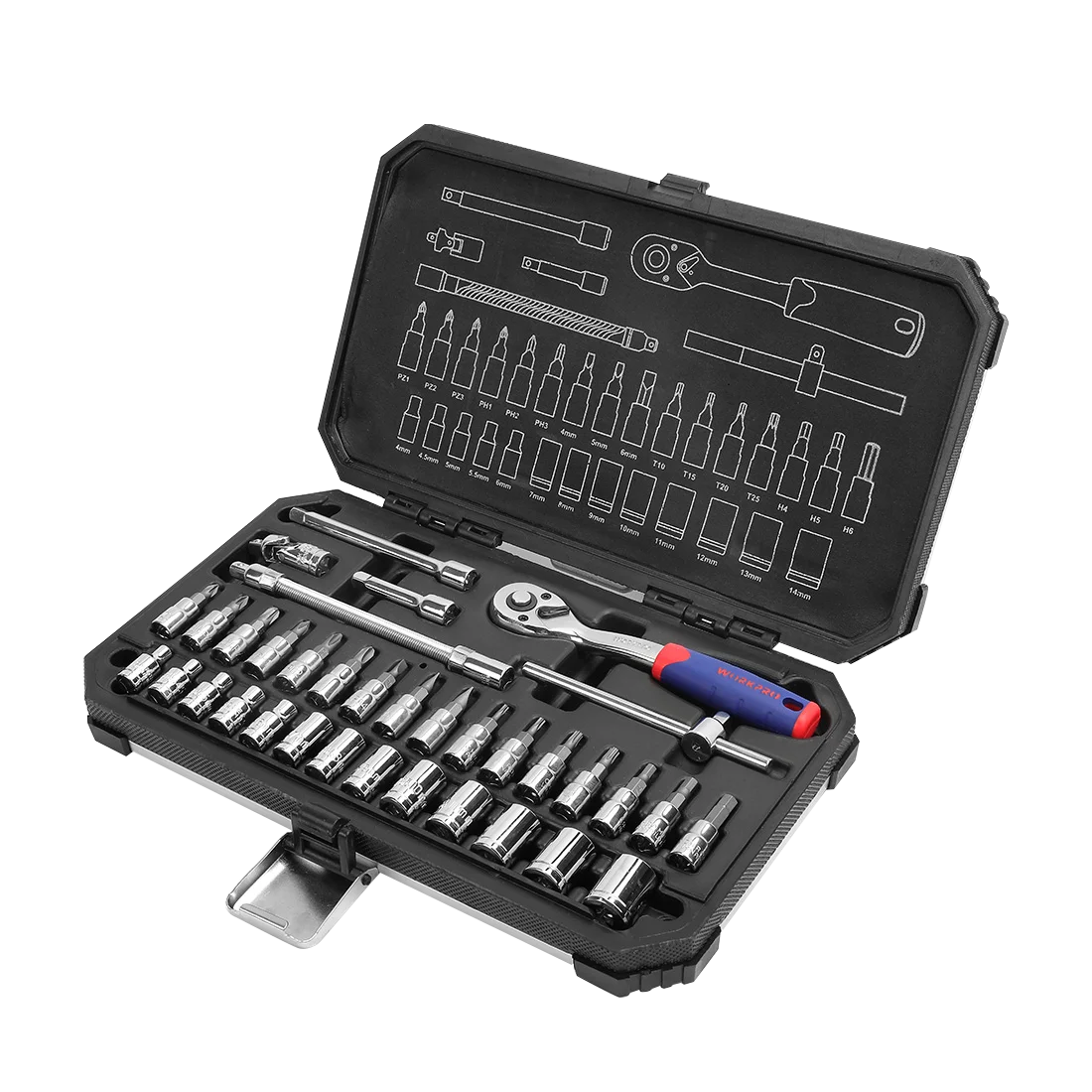 WORKPRO 35/64PC Tool Set Home Instruments of Tools for Car Repair 1/4" Dr. Socket Ratchet Wrench | Инструменты