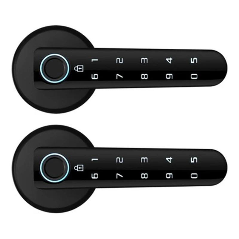 

Fast Unlock Black Digital Double Row Fingerprint Door Lock Store 50 Fingerprints for Home Office Apartment Hotel Garage