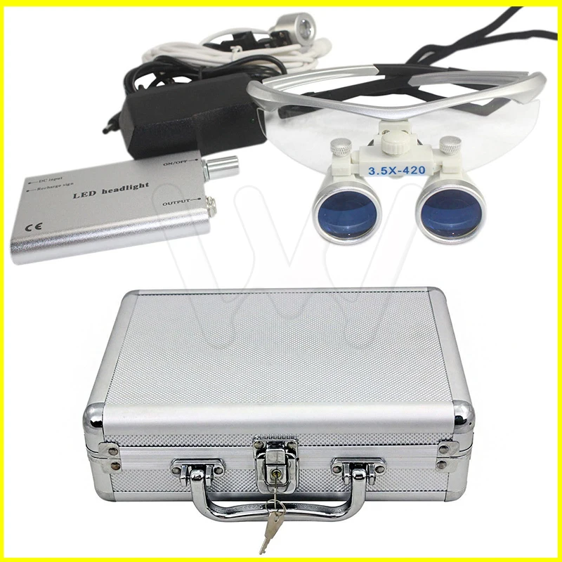 Metal case 2.5X/3.5X enlarger lens first time user surgical oral loupe dentist magnify glasses