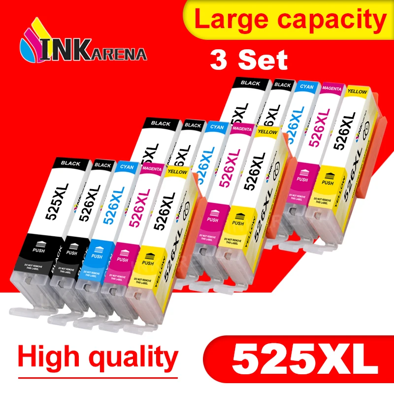 

PGI-525 CLI 526 Compatible ink Cartridge For Canon 525 PIXMA IP4850 IP4950 IX6550 MG5150 MG5250 MG5350 MX715 MX885 MX895 Printer