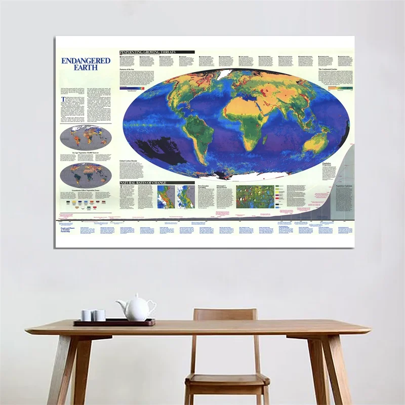 Карты мира atlase 225*150 см, карта света и принты для гостиной, офиса, школы, культуры и образования от AliExpress WW