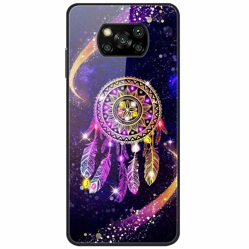For Poco X3 Pro Case Fashion Cute Tempered Glass Luxury Coque Covers for Xiaomi Poco X3 NFC Cases PocoX3 X 3 Bumper Protector