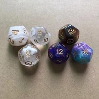 3pcs multicolor 12 sided constellation dice set resin astrology zodiac signs dice for astrologers constellation divination toys