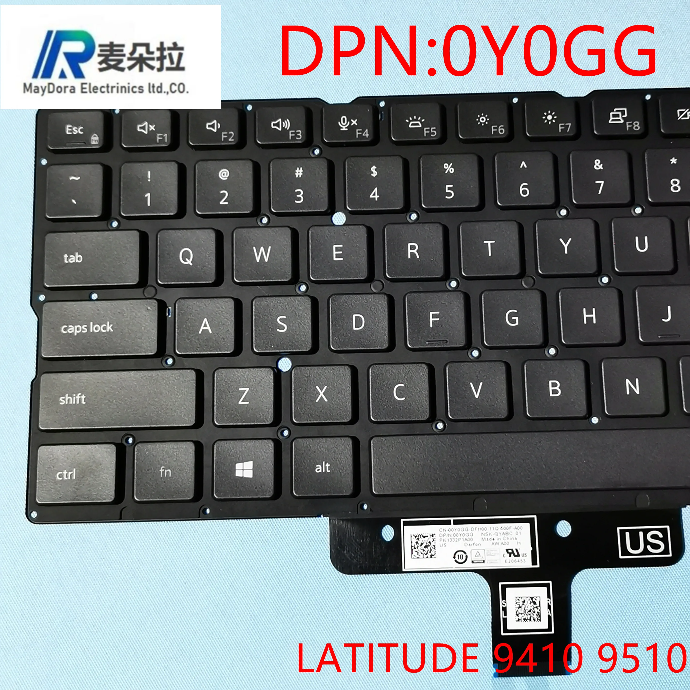 Клавиатура с подсветкой для ноутбука Dell латиtude9000 9410 9510 9420 9520 0Y0GG серая |