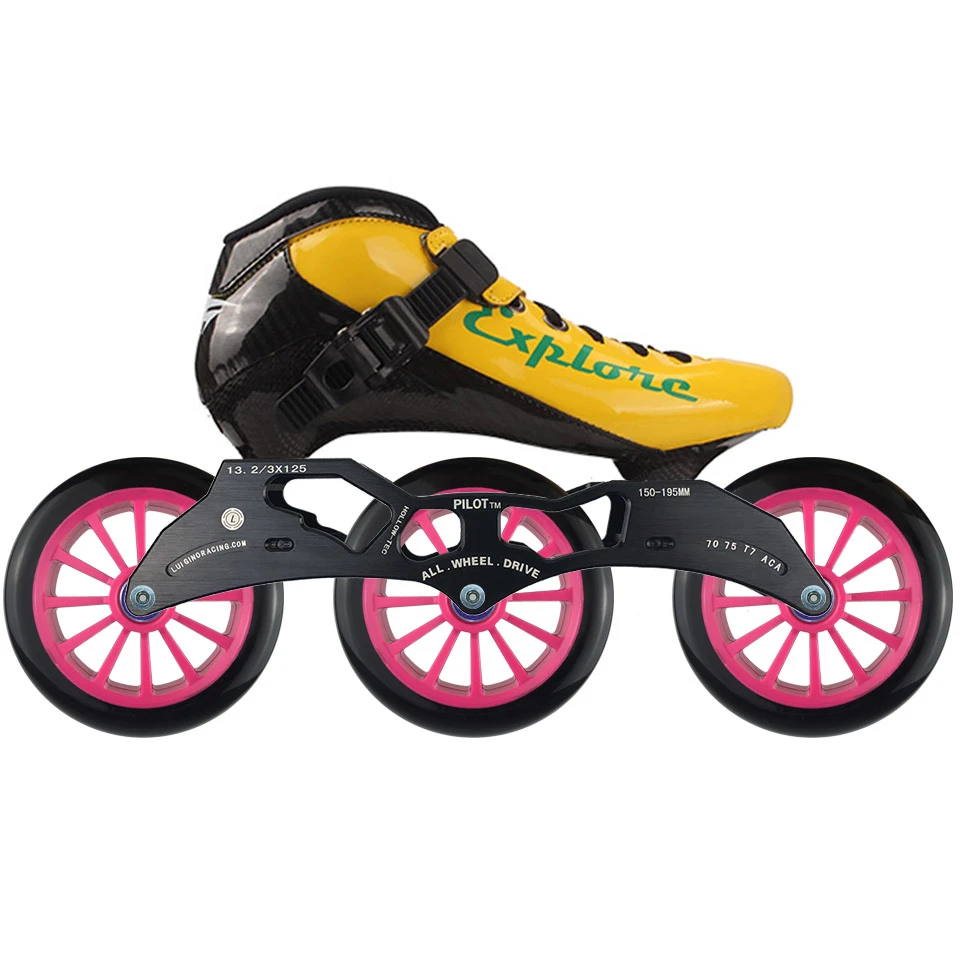 ISPORTS скоростные роликовые коньки из углеродного волокна для соревнований 3*125 мм или 4*100/110 мм уличные гоночные коньки Patines роликовые коньки SH56
