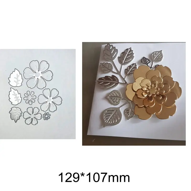 Красивые цветочные листья цветущего металла вырезанные формы открытки для