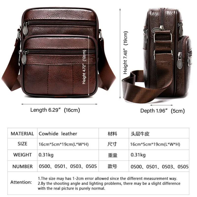 2020 Men's Crossbody Bags Genuine Leather Vintage High Quality Small Man Cross Body Bag New Casual Business Shoulder Male |