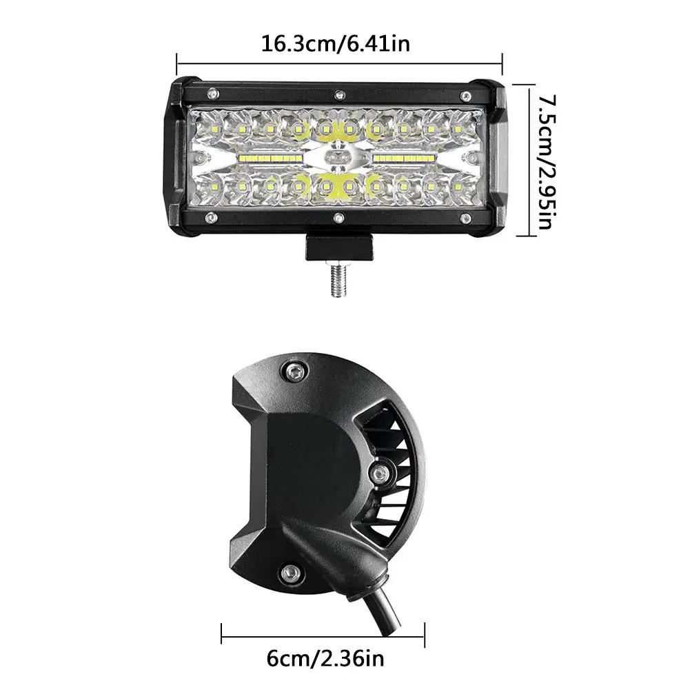 2PCS 400W IP67 7'⟊r Led Headlights Fog Lights LED Work Light Bar Spot Flood Beams Combo For Jeep Suv Truck Hunters Bicycle |
