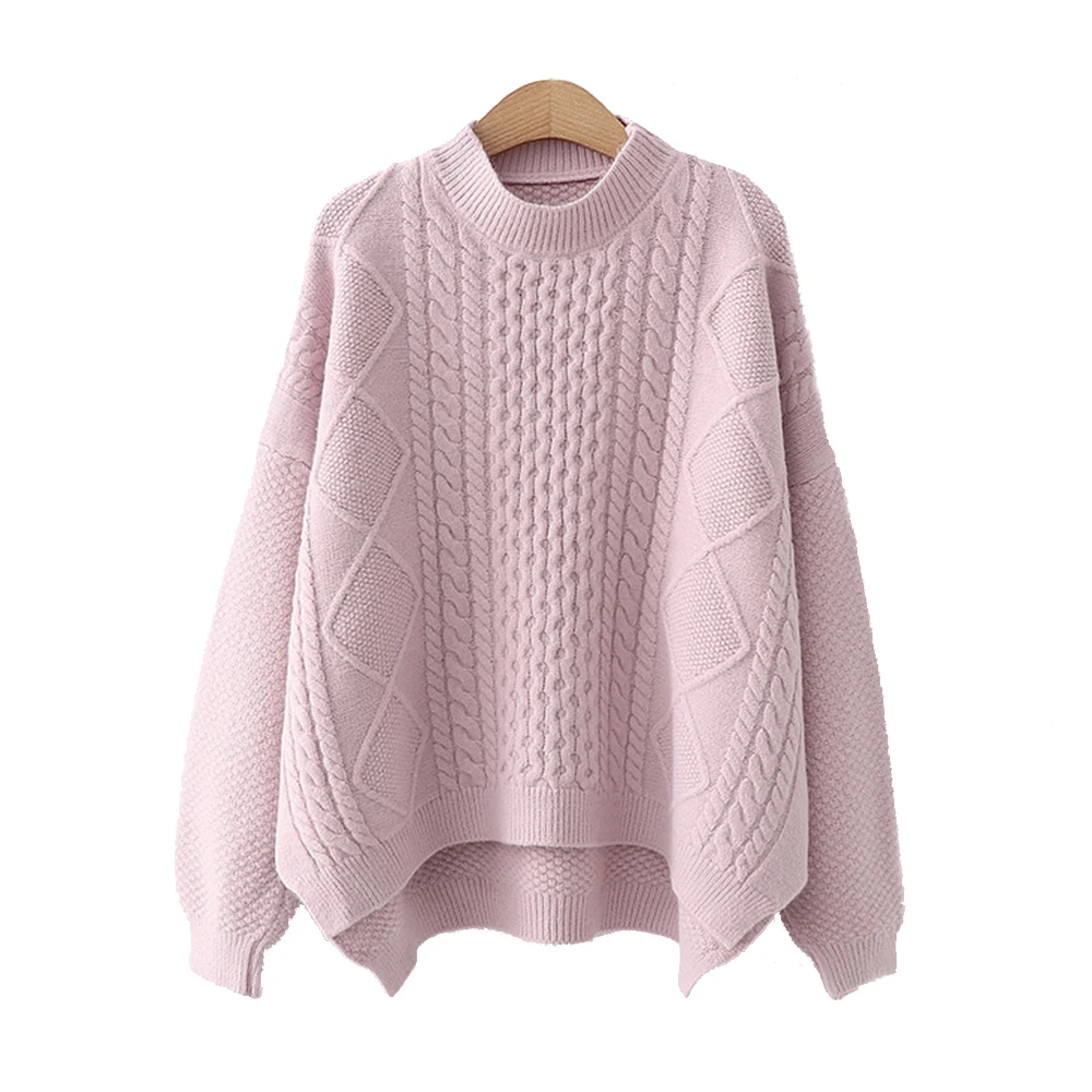 

Свитер женский осенне-зимний Новый Стиль Мори однотонный твист пуловер свободная универсальная Осенняя водолазка для студентов 2020