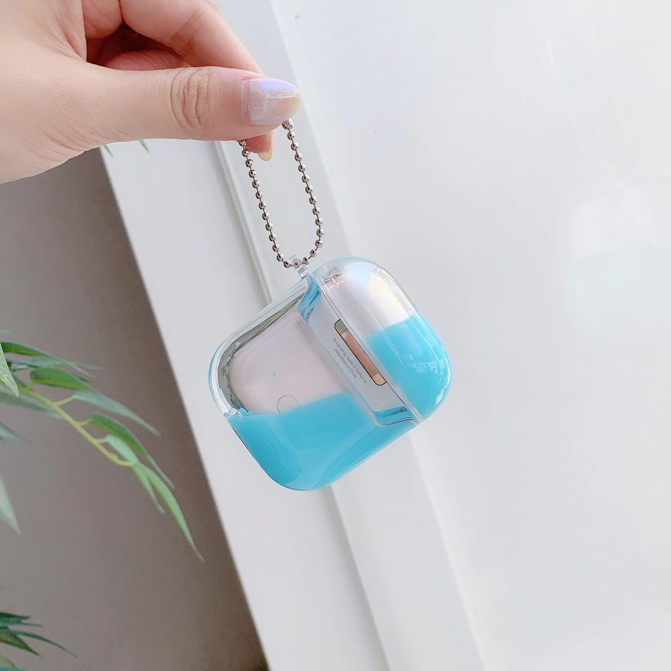 Милый неоновый чехол ярких цветов для Airpods Pro блестящий прозрачный жесткий из
