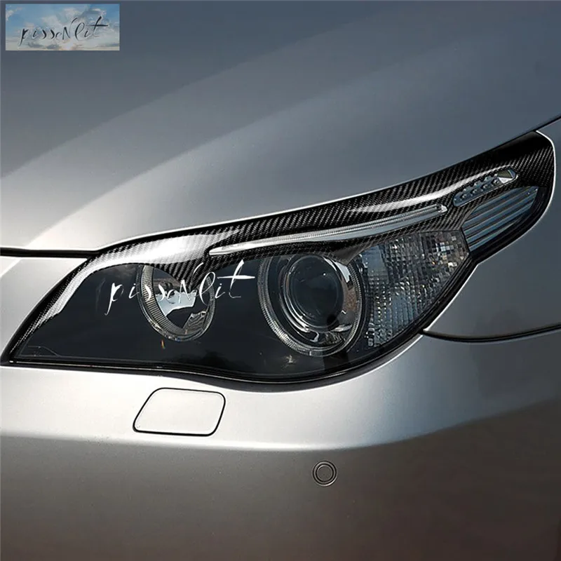 

Car Styling Accessories for BMW E60 5 Series 04-2011 Carbon Fiber Headlight Eyebrows Eyelids Front Headlamp Eyebrows Trim Cover