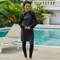 muslim women swimwear set modest long sleeve burkini modest swimsuit swimming beachwear sun protection clothes bathing suit 2xl