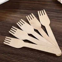 16cm wooden wood fork disposable biodegradable cutlery catering party bbq camping travel wedding birthday supply wholesale