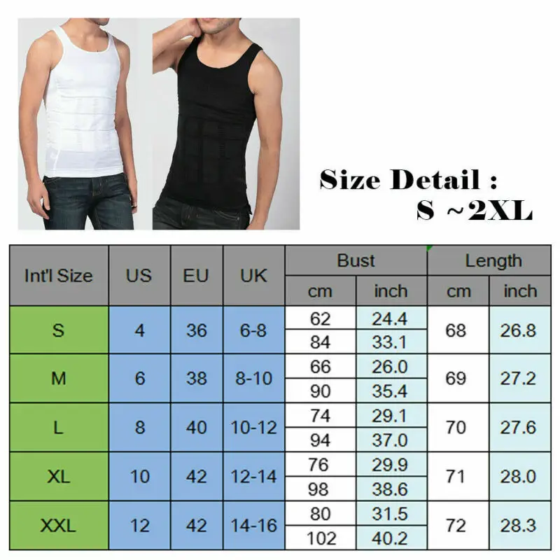 

Fashion Sexy Mens Body Shaper Compression Vest Shirt Elastic Slim Tank Top Corset Shapewear Plus Size