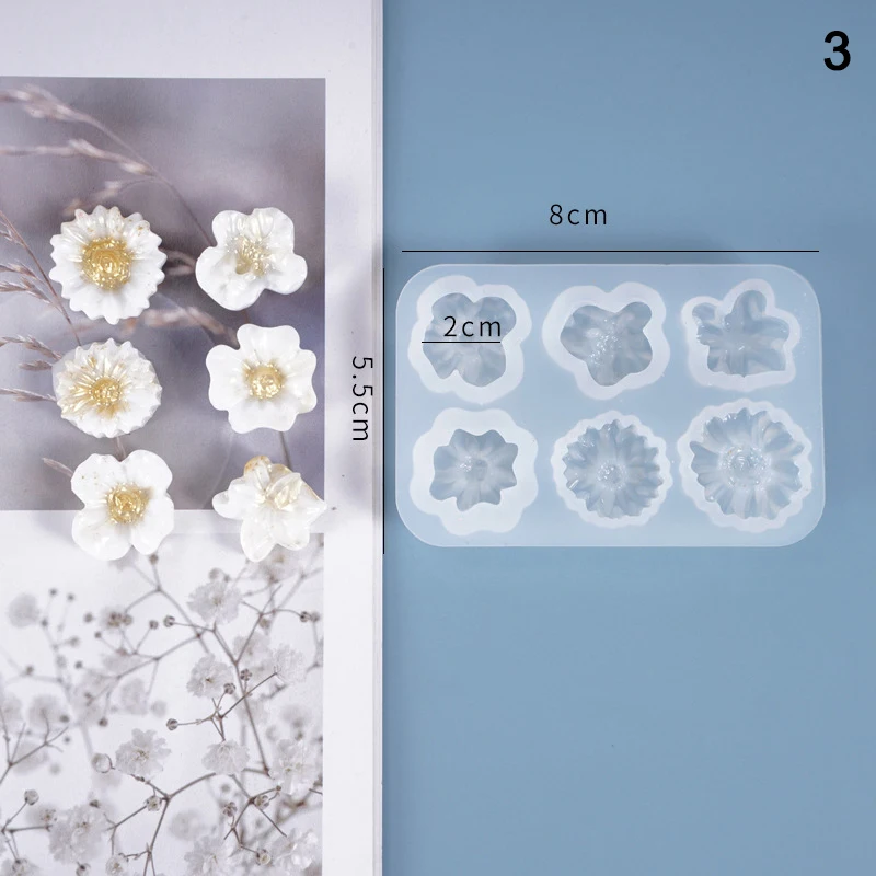 

DIY Small Flower Resin Mold Multi-specification Crystal Epoxy For DIY Small Flower Mold Decoration Silicone Mould