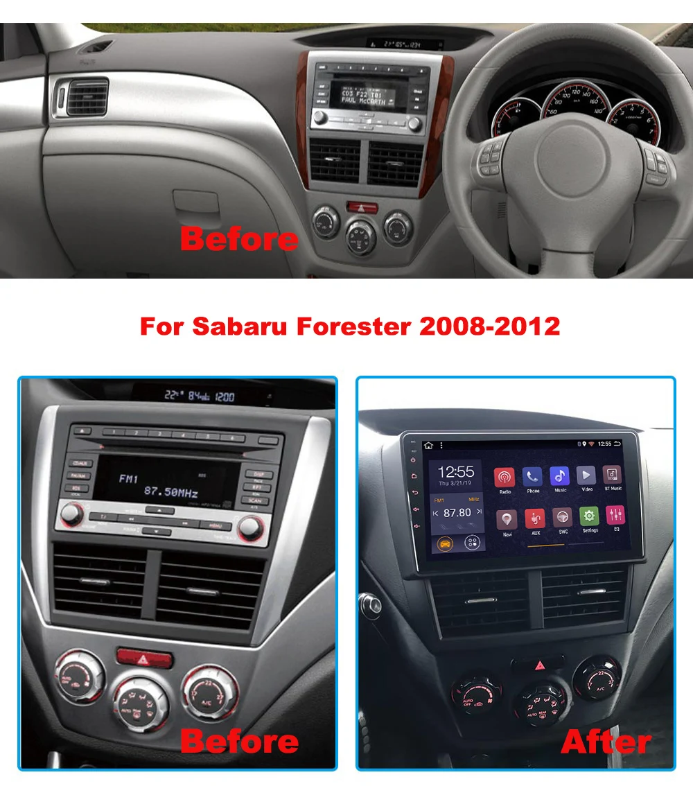 2G RAM 32G ROM Android 8.1 Car DVD Multimedia Player GPS for Subaru Forester 2008-2012 radio stereo navigation | Автомобили и