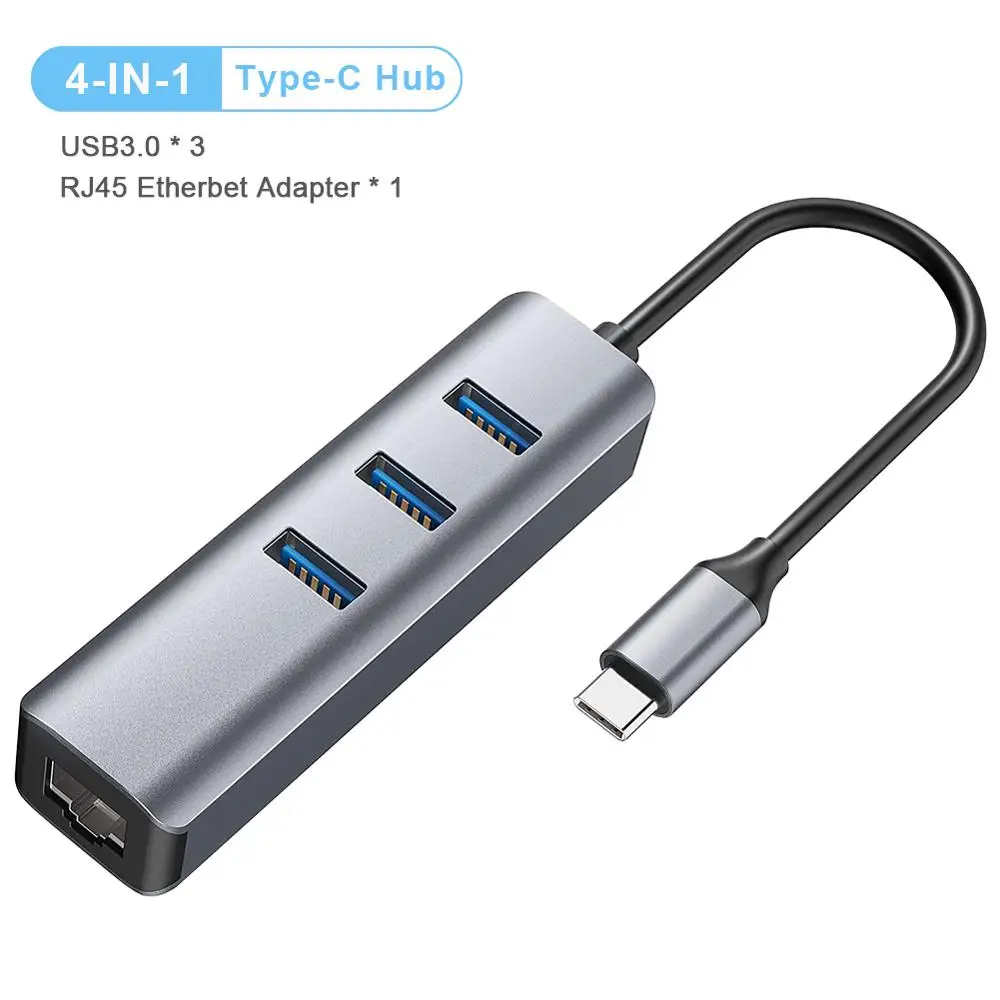 Новый USB C концентратор Gigabit Ethernet Rj45 Lan адаптер Type к 3 0 10/100/1000 сетевая карта для MacBook