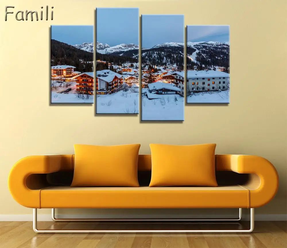 

Hot Sale Landscape Canvas Painting 4 Pieces Wall Art Spectacular Sunshine Wall Picture For Living Room
