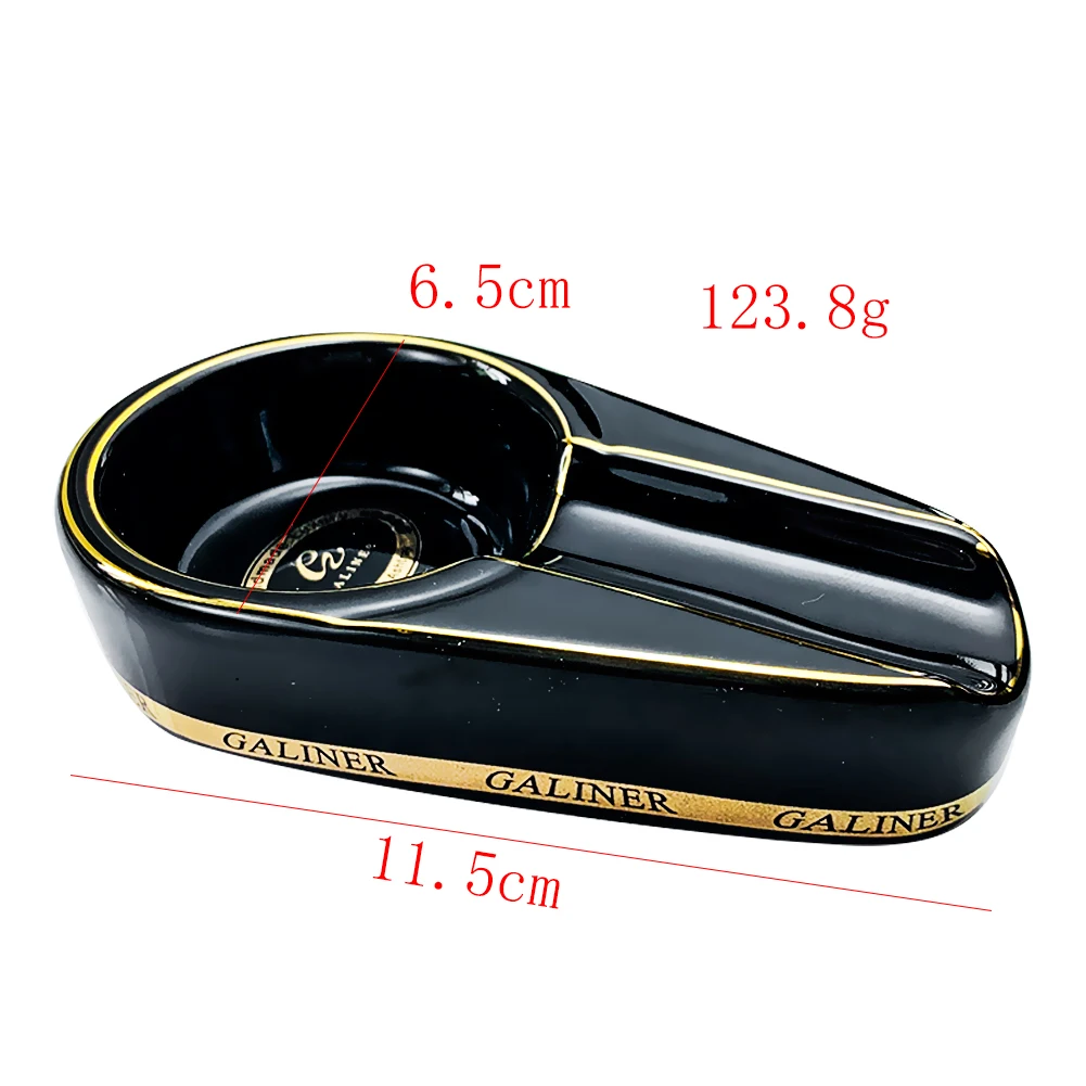 

Luxury Cigar Gadgets Ceramic Portable Cigar Ashtray Single Cigar Holder Round Ash Slot Smoke Tray Smoking Accessories Men's Gift