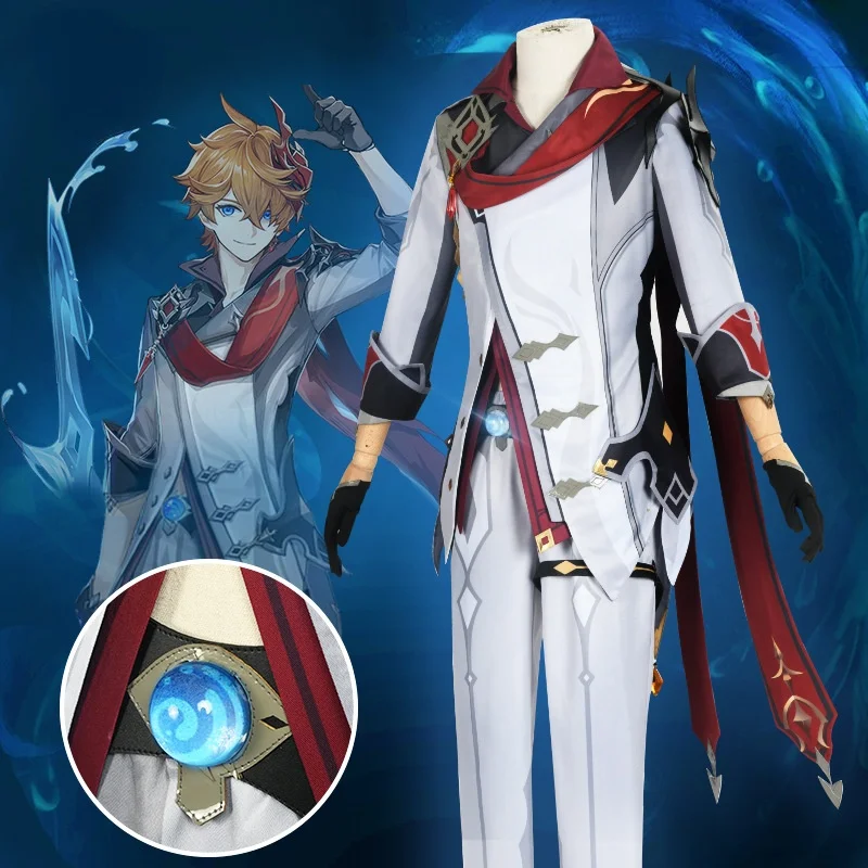 

Genshin Impact Childe Tartaglia Cosplay Costume Wig Earrings Game Suit Anime Costume Festival Party Dress Up Outfit Men