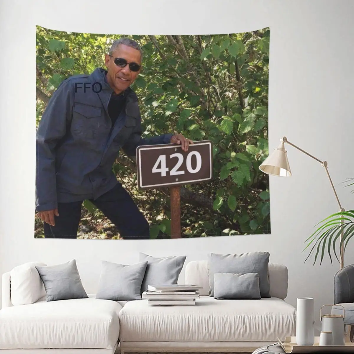 

420 гобелен Обама, кавайный декор для комнат, хиппи полиэстер, настенное украшение, забавное украшение для стены, фоновая ткань, ведро, гостин...