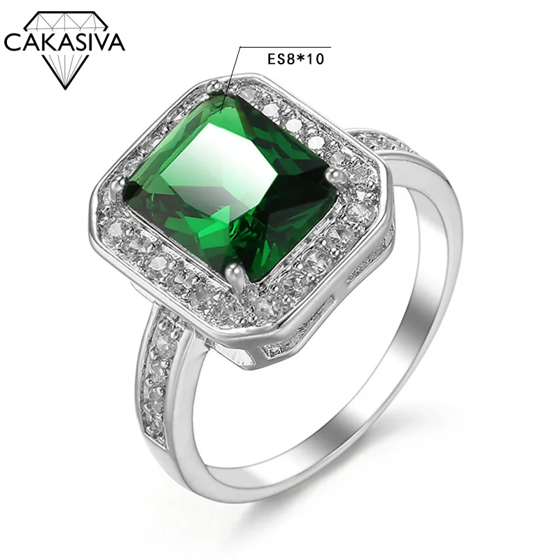 

Women's Gemstone Emerald Ring Silver 925 Ring for Wedding Engagement Birthday Party Gift