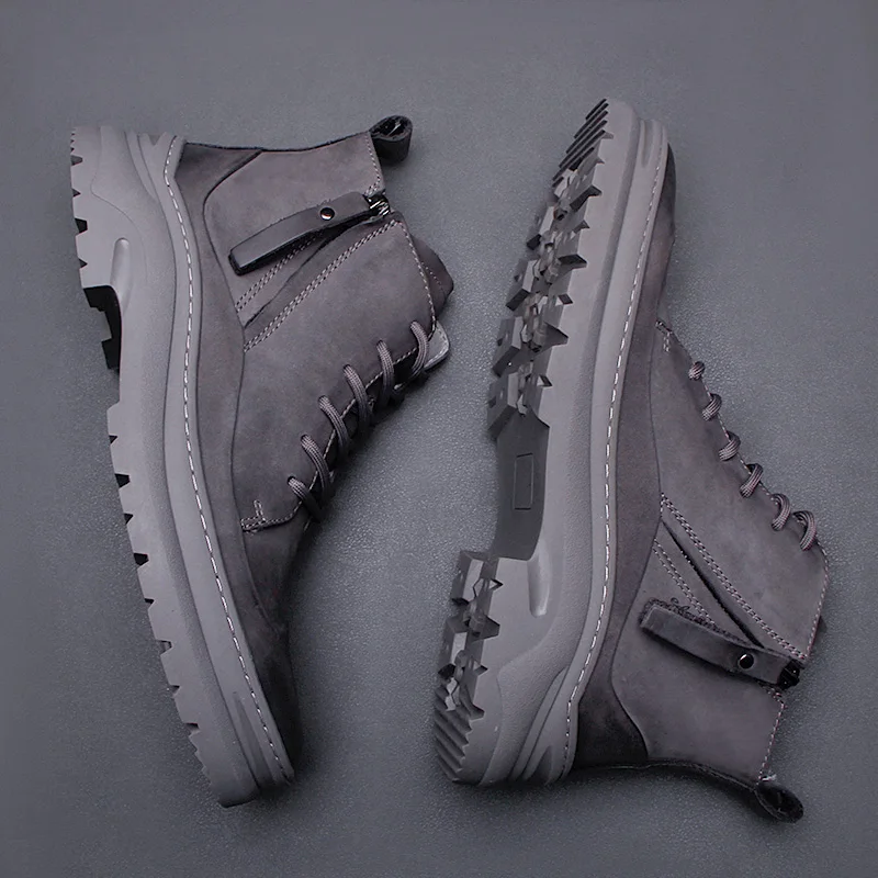 

Кожаные ботинки; Ботинки Martin для улицы; Мужская обувь с высоким берцем; Модная обувь в Корейском стиле; Высокие ботинки; Мужские ботинки; Мотоциклетные ботинки