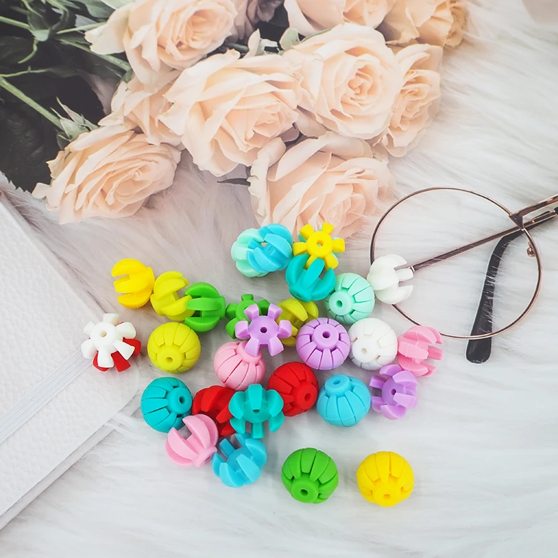 Chenkai-Cuentas sueltas de silicona para chupete de beb&eacute;, collar de madre, accesorios de regalo de juguete, sin BPA, 100 Uds.-2