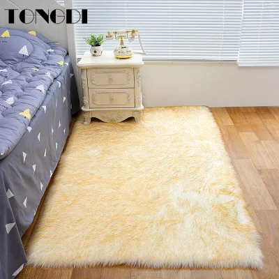 Коврик TONGDI мягкий элегантный лохматый шерстяной замшевый плюшевый нескользящий