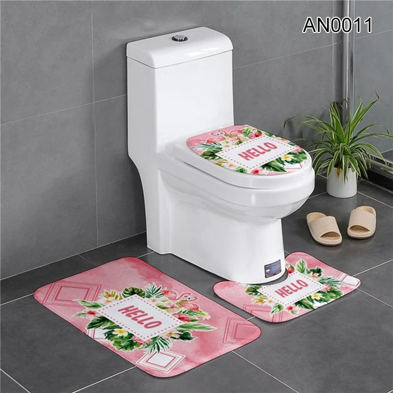 

Коврик для туалета из 3 предметов комбинация ковриков пылезащитный впитывающий нескользящий коврик для ванной VC