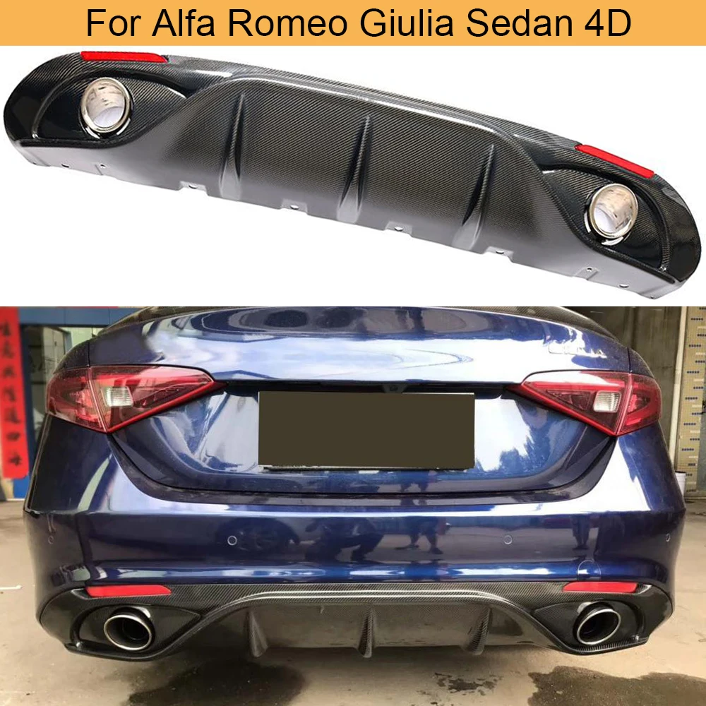 Задний спойлер из углеродного волокна для Alfa Romeo Giulia Sedan 4 Door 2017 2019 задний диффузор