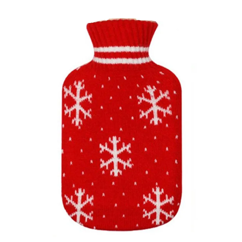 Snowflake Большая сумка для горячей воды, грелка для рук, зимняя грелка, 1000 мл, контейнер, наполненный водой, резиновая подкладка, грелка для рук - Цвет: Snowflake