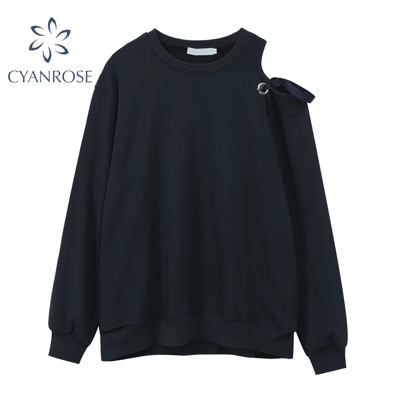 Женский однотонный пуловер с длинным рукавом и круглым вырезом | Женская одежда