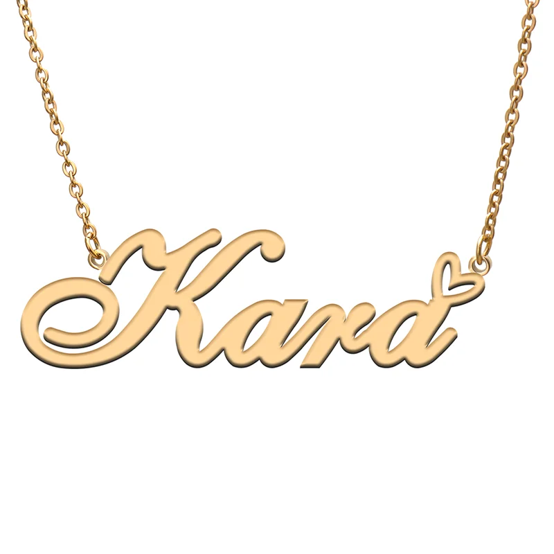 

Kara Name Tag Necklace Personalized Pendant Jewelry Gifts for Mom Daughter Girl Friend Birthday Christmas Party Present