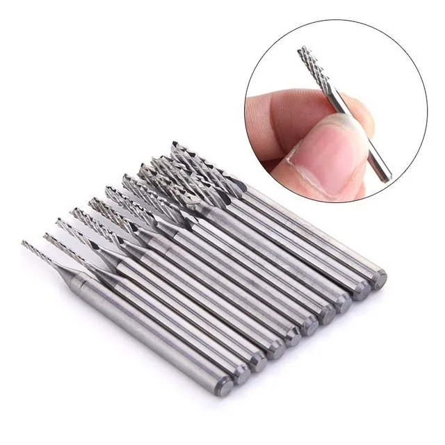 

10pcs 3.175 Diameter CNC End Mill Cutter Mini PCB Carbide Router Bits Kit Set 0.8-3.175 mm For Milling Tools