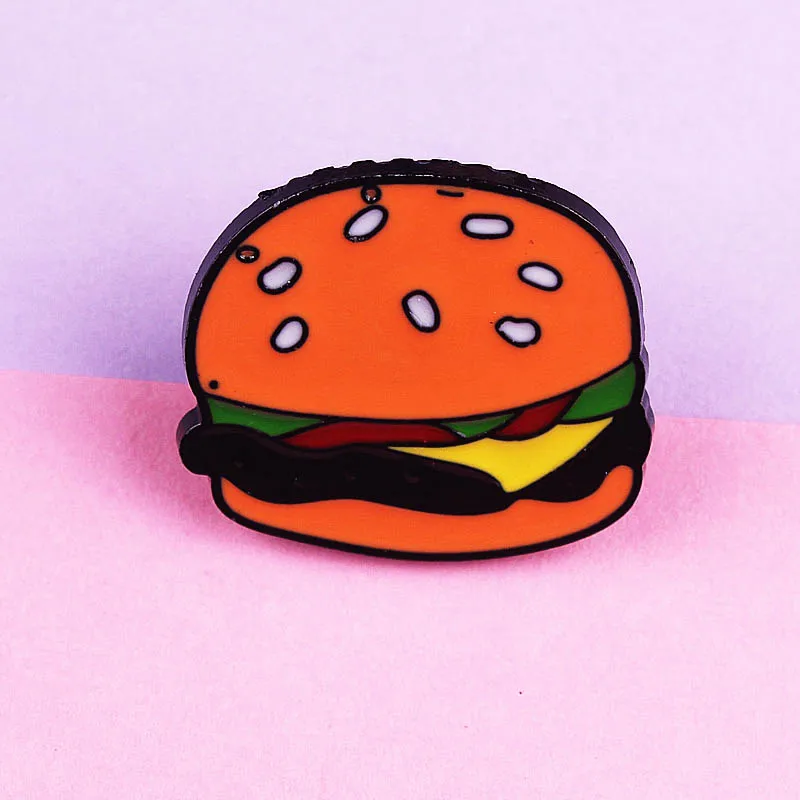 Булавка из цинкового сплава с изображением пищи бургеров хлеба курицы булавки