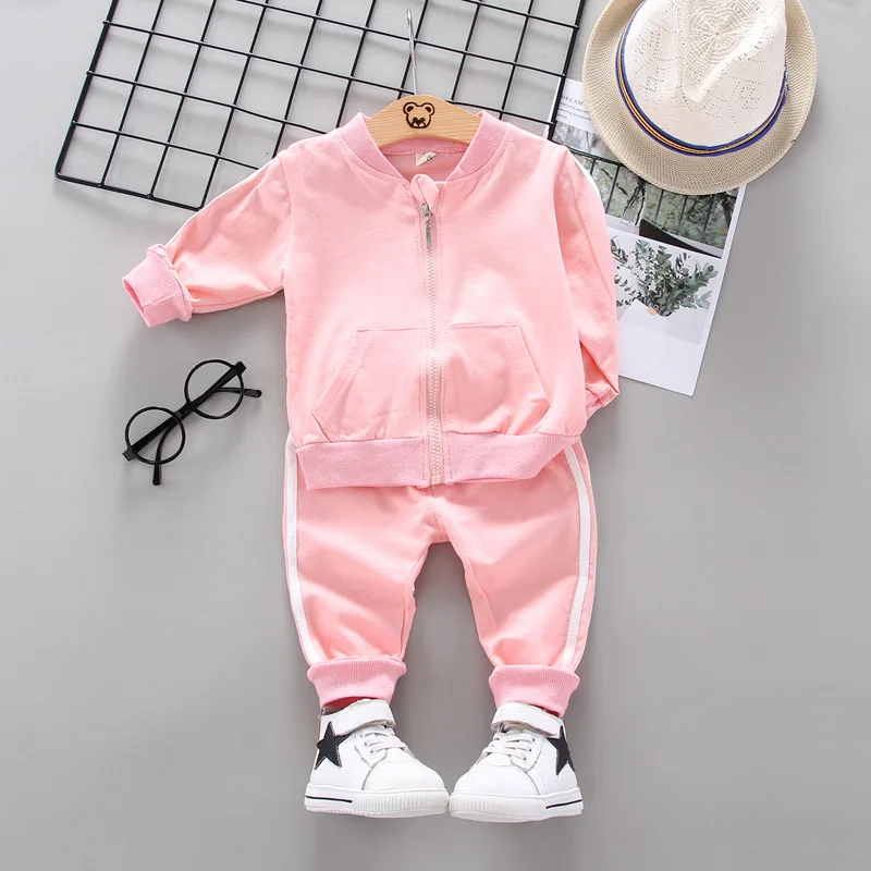 

ZWY680 New Fashion Spring Autumn Boy Clothes Children Girls Hooded Pants 2Pcs sets Toddler Casual Clothing Kids Tracksuits