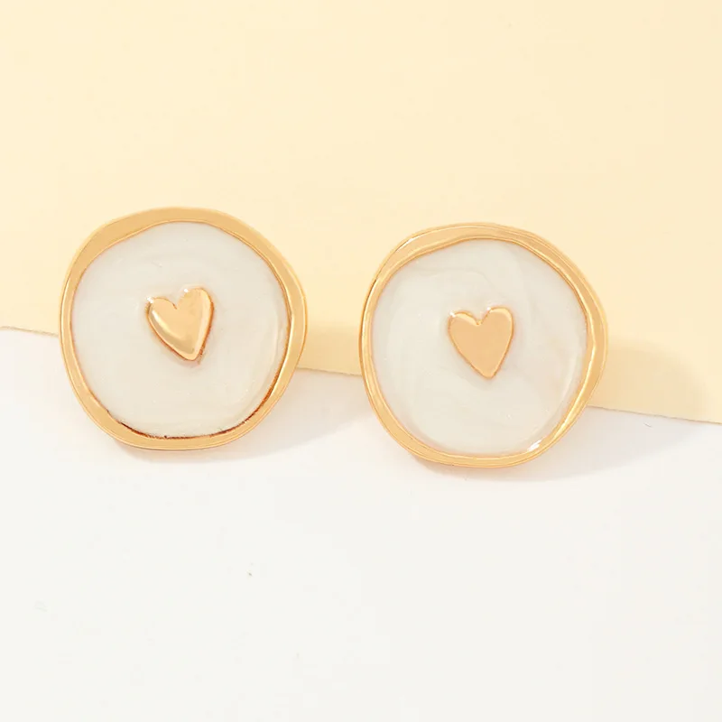 Женские серьги гвоздики Begirl модные корейские круглые из сплава с подвеской в